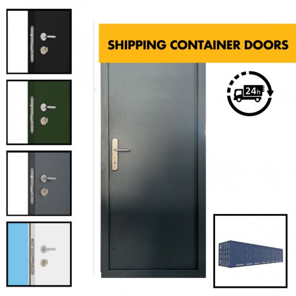 Shipping Container Steel Doors - Single Security Personnel Doors for 20ft / 40ft ISO Shipping Container - Industrial Grade Exterior Outdoor Security Door